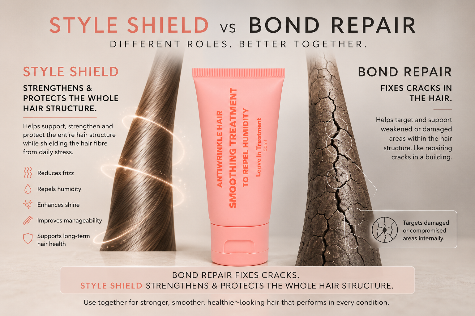 Antiwrinkle Hair® Style Shield vs Bond Repair: What’s the Difference?